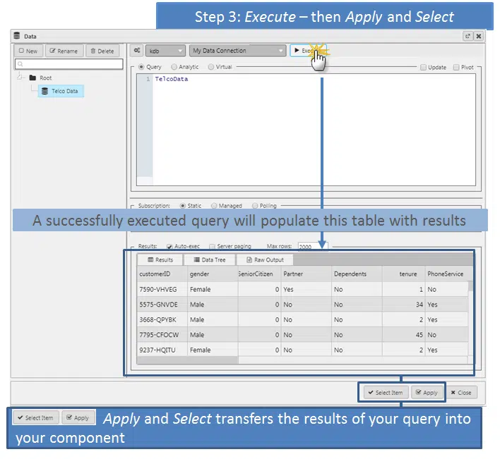 Step 3: Execute - Then Apply and Select - KX