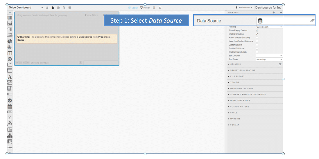 Step 1: Select Data Source - KX
