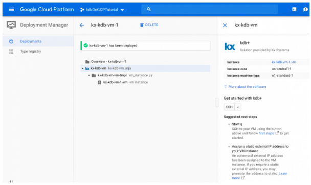 GCP Deployment Manager Page - KX