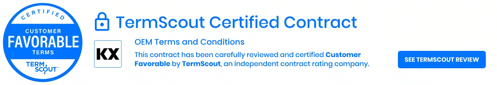 Termscout Certificate for OEM Terms and Conditions - KX