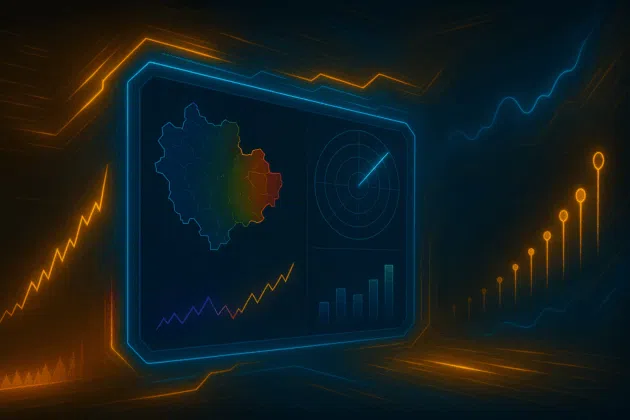 Abstract dashboard portraying defence data